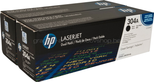 HP 304A Dual Pack zwart