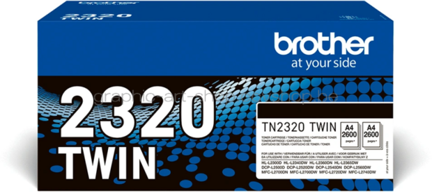 Brother TN-2320 twinpack zwart